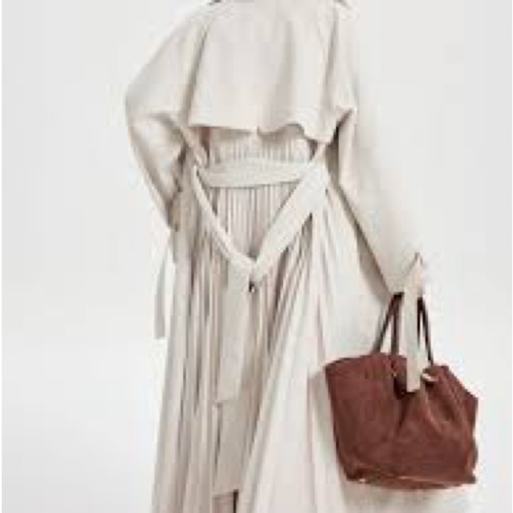 Commense Double Breasted Off-White Trench Coat NWT